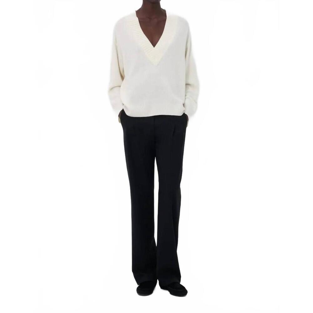 NEW LOULOU DE SAISON v neck cashmere sweater in ivory